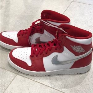 Nike Air Jordan 1 - red white silver NEVER WORN